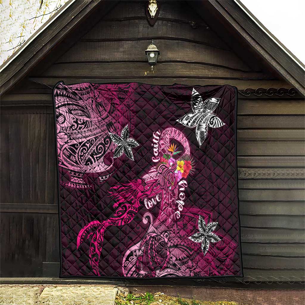 Breast Cancer Mermaid Polynesia Quilt Faith Hope Love