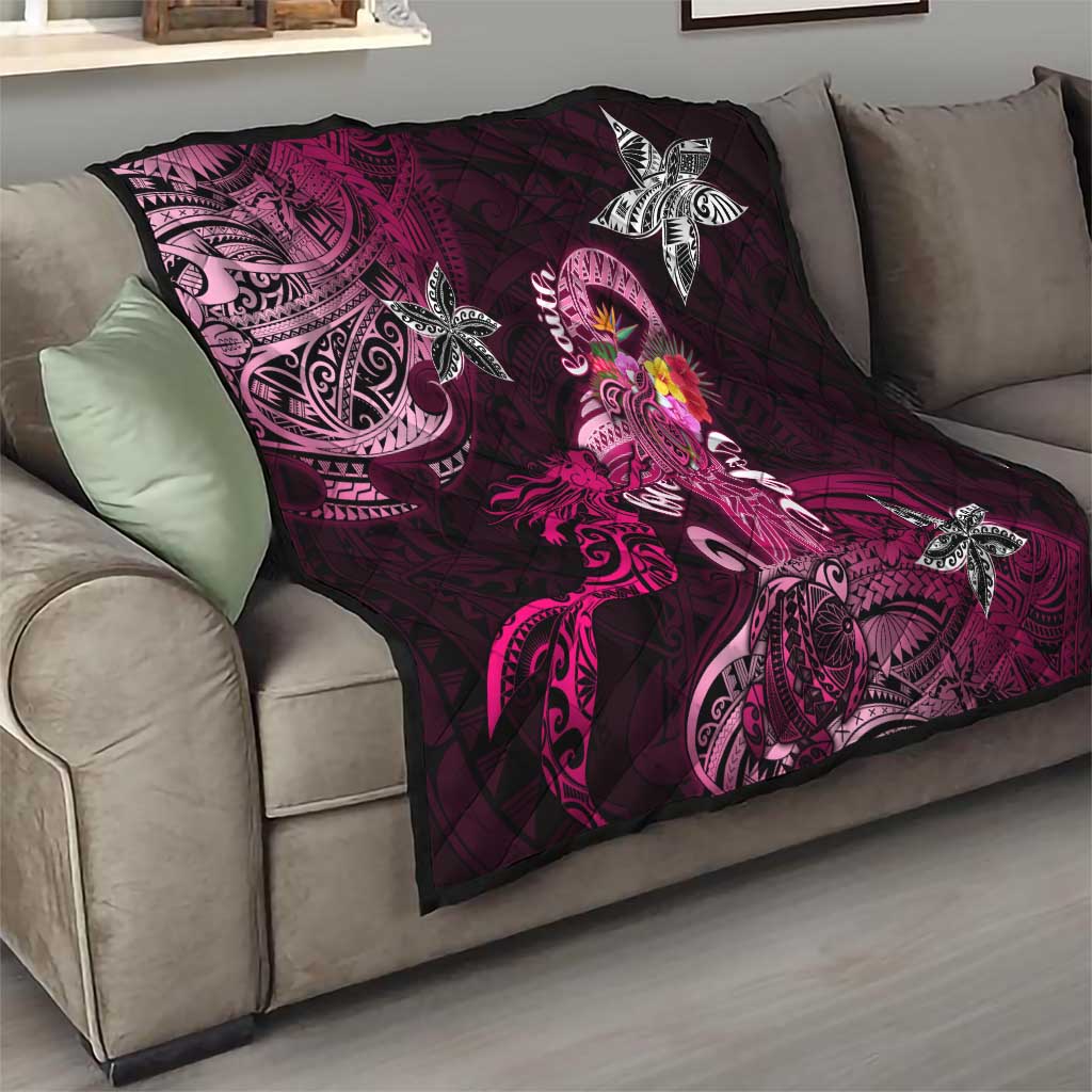 Breast Cancer Mermaid Polynesia Quilt Faith Hope Love