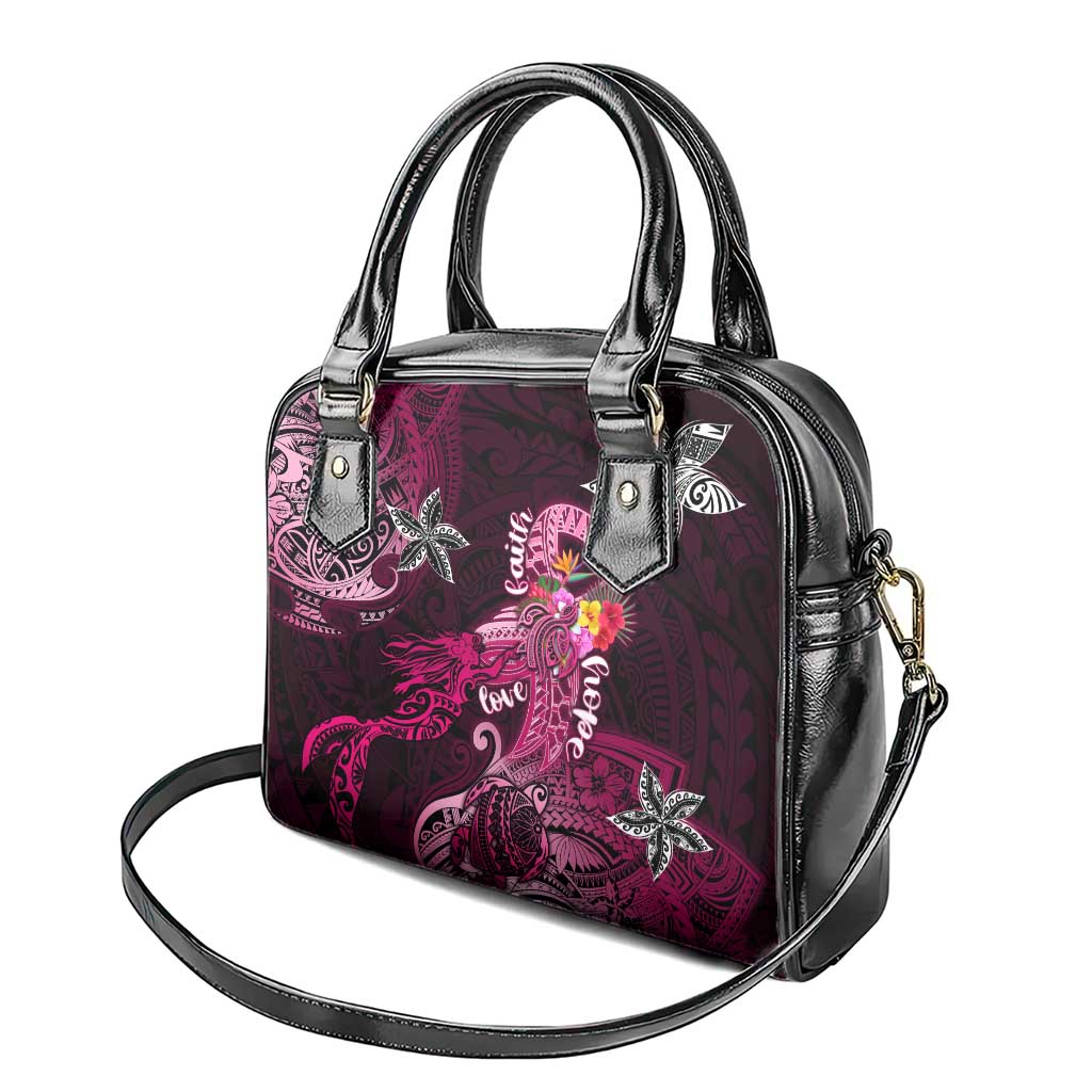Breast Cancer Mermaid Polynesia Shoulder Handbag Faith Hope Love