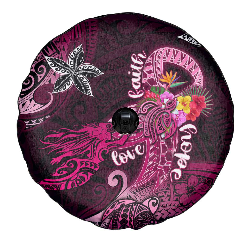 Breast Cancer Mermaid Polynesia Spare Tire Cover Faith Hope Love