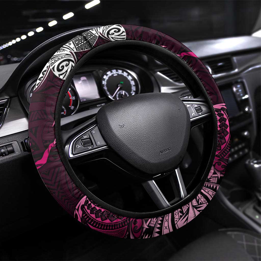 Breast Cancer Mermaid Polynesia Steering Wheel Cover Faith Hope Love DT02 Universal Fit Pink - Polynesian Pride