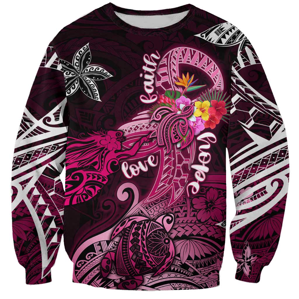 Breast Cancer Mermaid Polynesia Sweatshirt Faith Hope Love