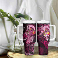 Breast Cancer Mermaid Polynesia Tumbler With Handle Faith Hope Love