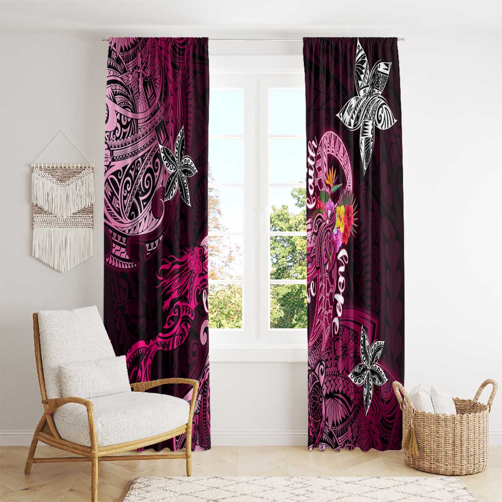 Breast Cancer Mermaid Polynesia Window Curtain Faith Hope Love DT02 - Polynesian Pride