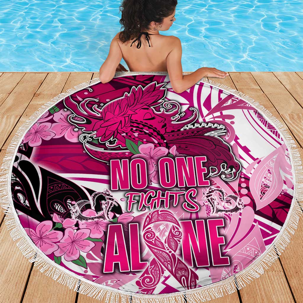 Breast Cancer Awareness Hawaii Beach Blanket Polynesia Girl Nobody Fights Alone DT02 - Polynesian Pride