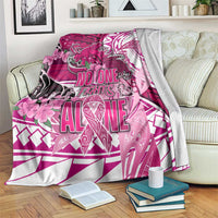 Breast Cancer Awareness Hawaii Blanket Polynesia Girl Nobody Fights Alone DT02 Pink - Polynesian Pride