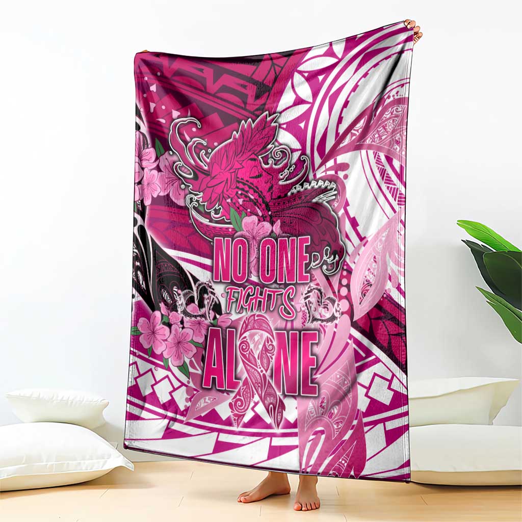 Breast Cancer Awareness Hawaii Blanket Polynesia Girl Nobody Fights Alone DT02 - Polynesian Pride