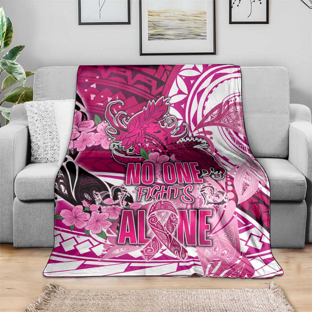 Breast Cancer Awareness Hawaii Blanket Polynesia Girl Nobody Fights Alone DT02 - Polynesian Pride