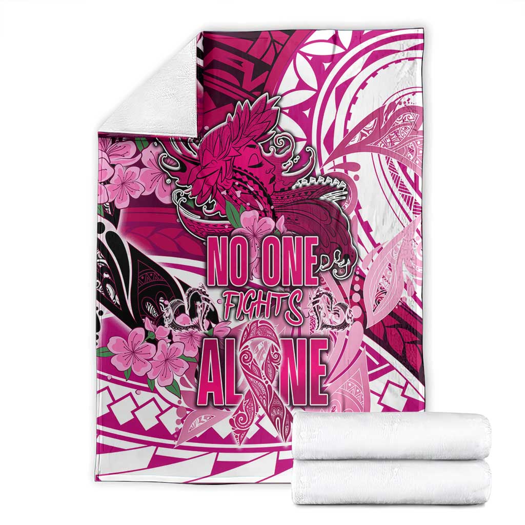 Breast Cancer Awareness Hawaii Blanket Polynesia Girl Nobody Fights Alone DT02 - Polynesian Pride