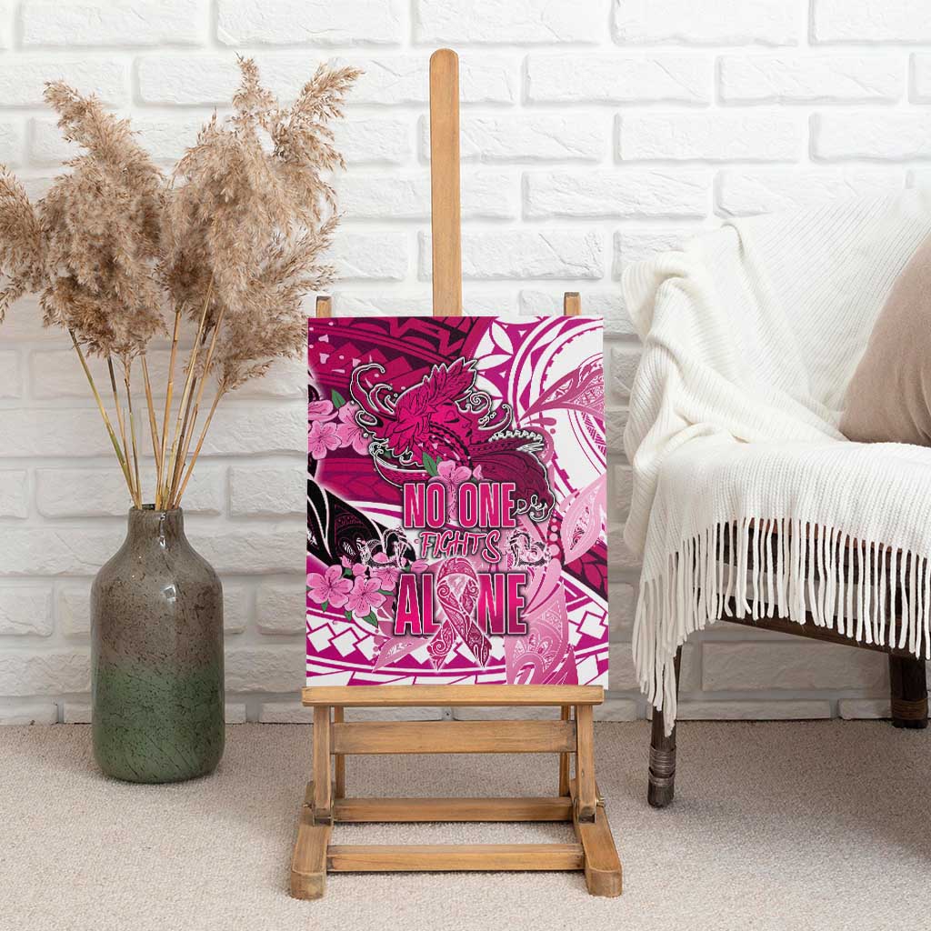 Breast Cancer Awareness Hawaii Canvas Wall Art Polynesia Girl Nobody Fights Alone DT02 - Polynesian Pride