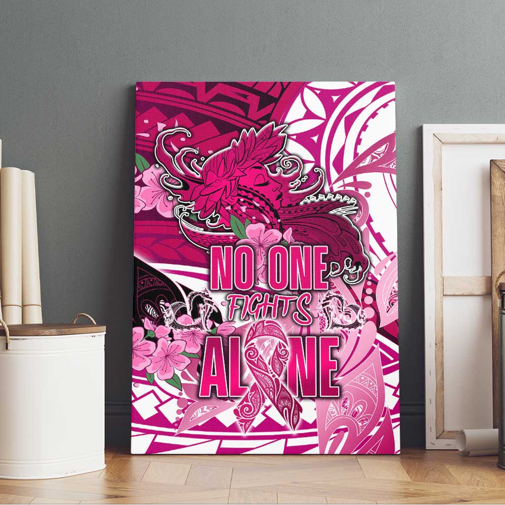 Breast Cancer Awareness Hawaii Canvas Wall Art Polynesia Girl Nobody Fights Alone DT02 - Polynesian Pride