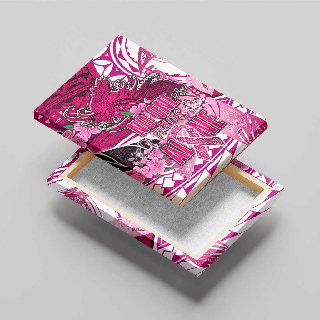 Breast Cancer Awareness Hawaii Canvas Wall Art Polynesia Girl Nobody Fights Alone DT02 - Polynesian Pride