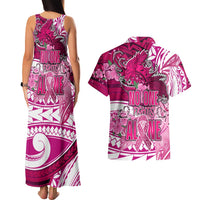 Breast Cancer Awareness Hawaii Couples Matching Tank Maxi Dress and Hawaiian Shirt Polynesia Girl Nobody Fights Alone DT02 - Polynesian Pride
