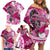 Breast Cancer Awareness Hawaii Family Matching Off Shoulder Short Dress and Hawaiian Shirt Polynesia Girl Nobody Fights Alone