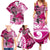 Breast Cancer Awareness Hawaii Family Matching Summer Maxi Dress and Hawaiian Shirt Polynesia Girl Nobody Fights Alone