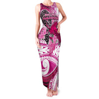 Breast Cancer Awareness Hawaii Family Matching Tank Maxi Dress and Hawaiian Shirt Polynesia Girl Nobody Fights Alone