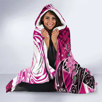 Breast Cancer Awareness Hawaii Hooded Blanket Polynesia Girl Nobody Fights Alone DT02 - Polynesian Pride