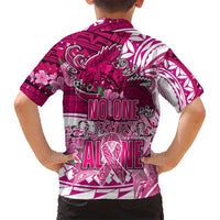 Breast Cancer Awareness Hawaii Kid Hawaiian Shirt Polynesia Girl Nobody Fights Alone