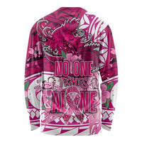 Breast Cancer Awareness Hawaii Long Sleeve Shirt Polynesia Girl Nobody Fights Alone DT02 - Polynesian Pride