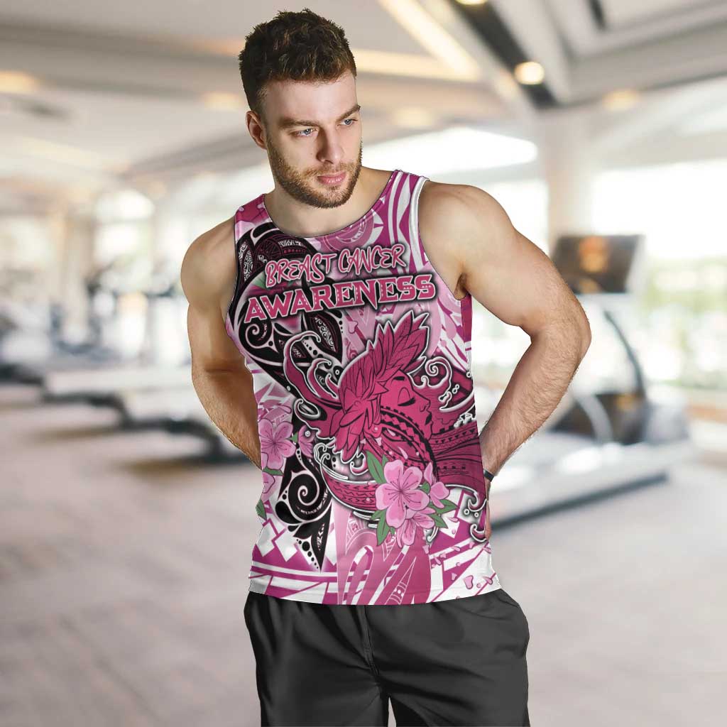 Breast Cancer Awareness Hawaii Men Tank Top Polynesia Girl Nobody Fights Alone DT02 Pink - Polynesian Pride