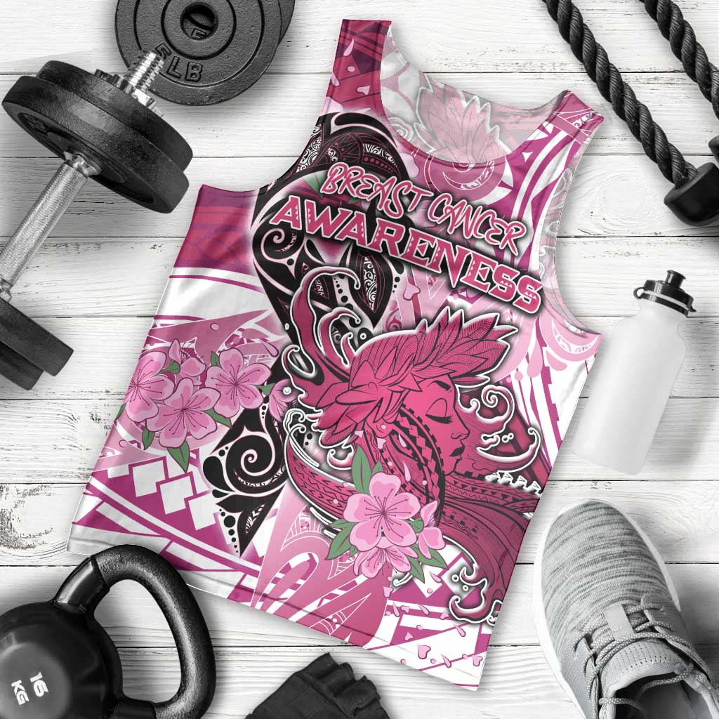 Breast Cancer Awareness Hawaii Men Tank Top Polynesia Girl Nobody Fights Alone DT02 - Polynesian Pride