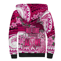 Breast Cancer Awareness Hawaii Sherpa Hoodie Polynesia Girl Nobody Fights Alone DT02 - Polynesian Pride