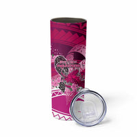 Breast Cancer Awareness Hawaii Skinny Tumbler Polynesia Girl Nobody Fights Alone