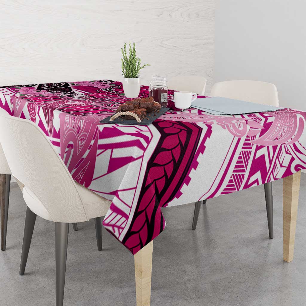 Breast Cancer Awareness Hawaii Tablecloth Polynesia Girl Nobody Fights Alone DT02 - Polynesian Pride