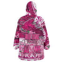 Breast Cancer Awareness Hawaii Wearable Blanket Hoodie Polynesia Girl Nobody Fights Alone DT02 - Polynesian Pride