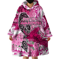 Breast Cancer Awareness Hawaii Wearable Blanket Hoodie Polynesia Girl Nobody Fights Alone DT02 - Polynesian Pride