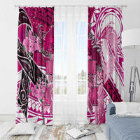 Breast Cancer Awareness Hawaii Window Curtain Polynesia Girl Nobody Fights Alone DT02 - Polynesian Pride