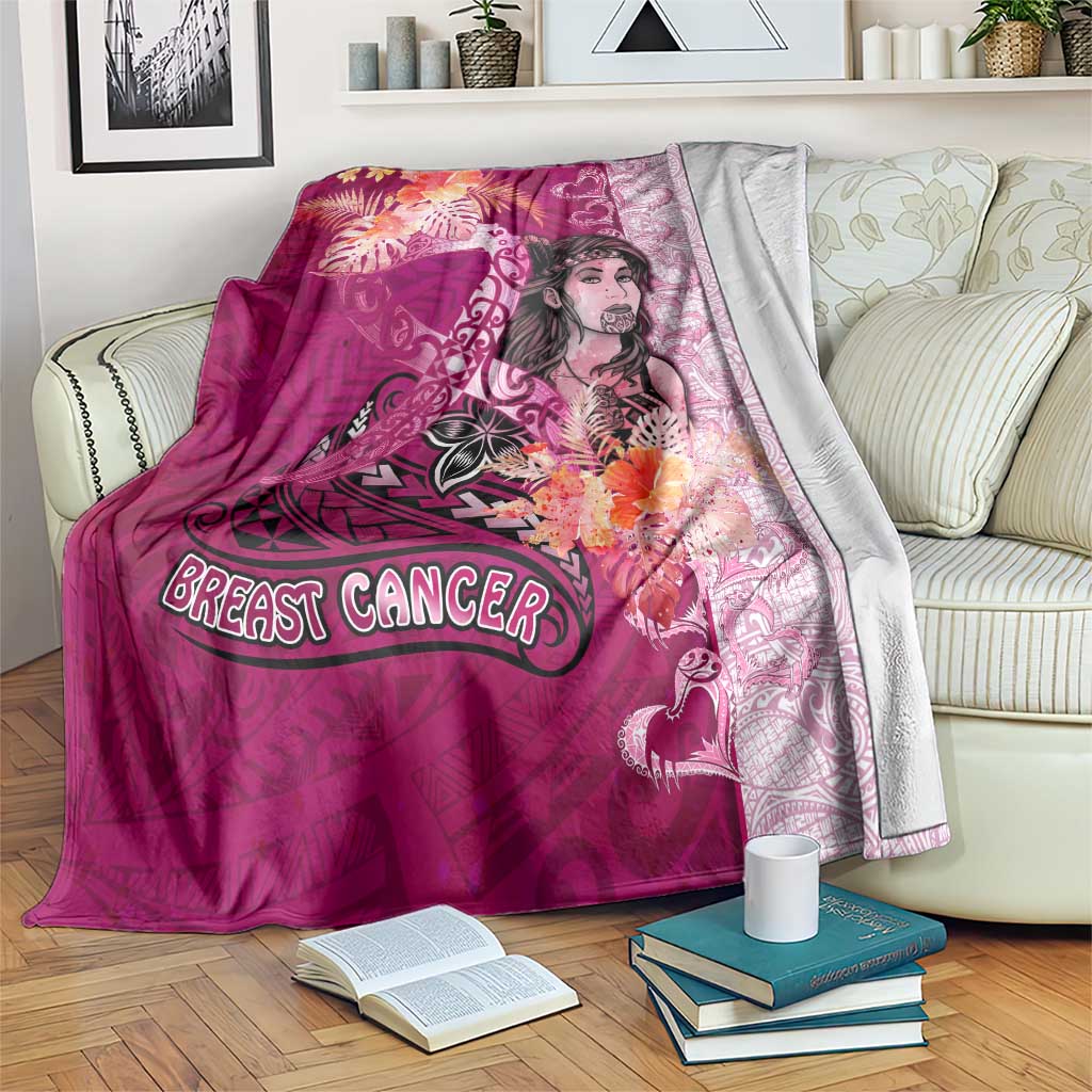 Breast Cancer New Zealand Blanket Maori Aotearoa Girl Pink Out DT02 Pink - Polynesian Pride
