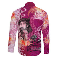 Breast Cancer New Zealand Family Matching Short Sleeve Bodycon Dress and Hawaiian Shirt Maori Aotearoa Girl Pink Out