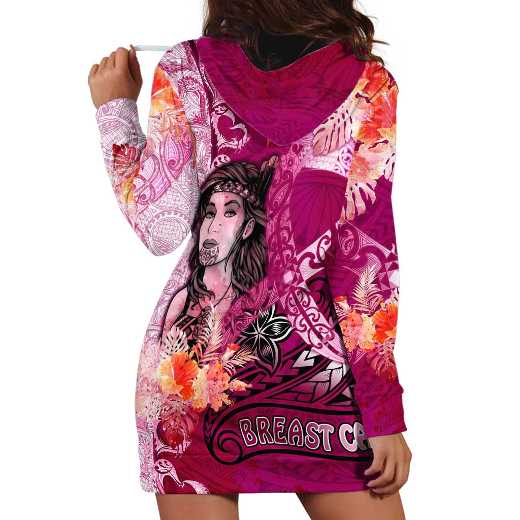 Breast Cancer New Zealand Hoodie Dress Maori Aotearoa Girl Pink Out