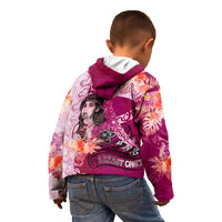 Breast Cancer New Zealand Kid Hoodie Maori Aotearoa Girl Pink Out