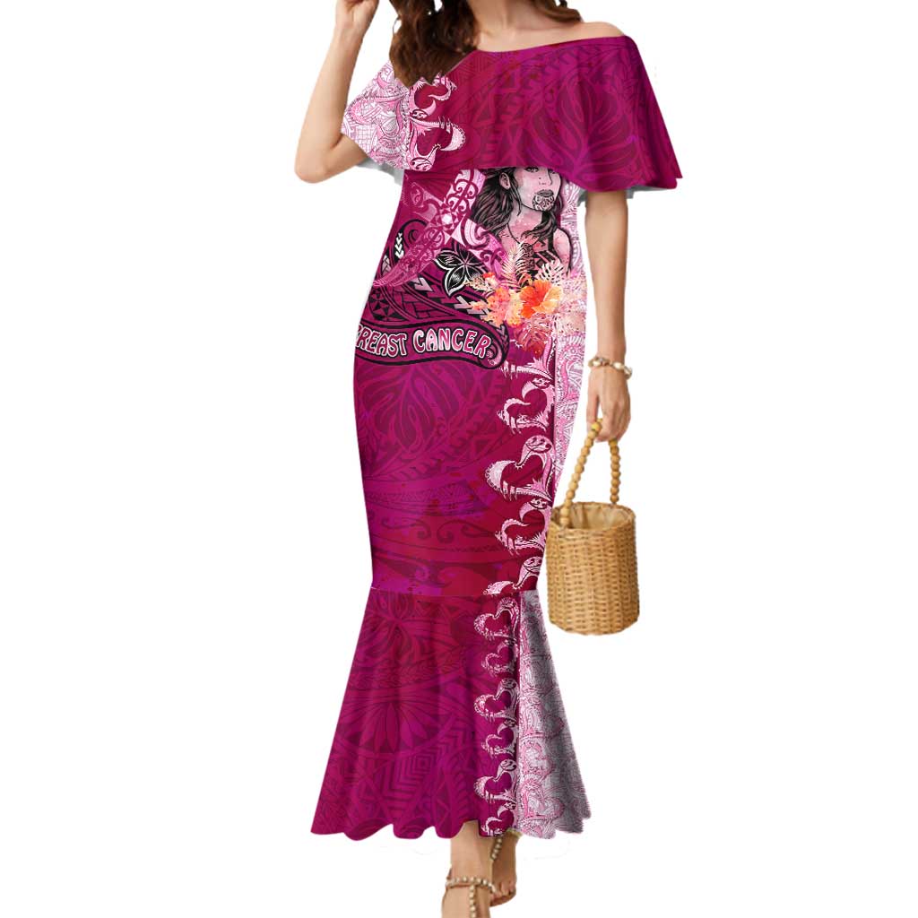 Breast Cancer New Zealand Mermaid Dress Maori Aotearoa Girl Pink Out