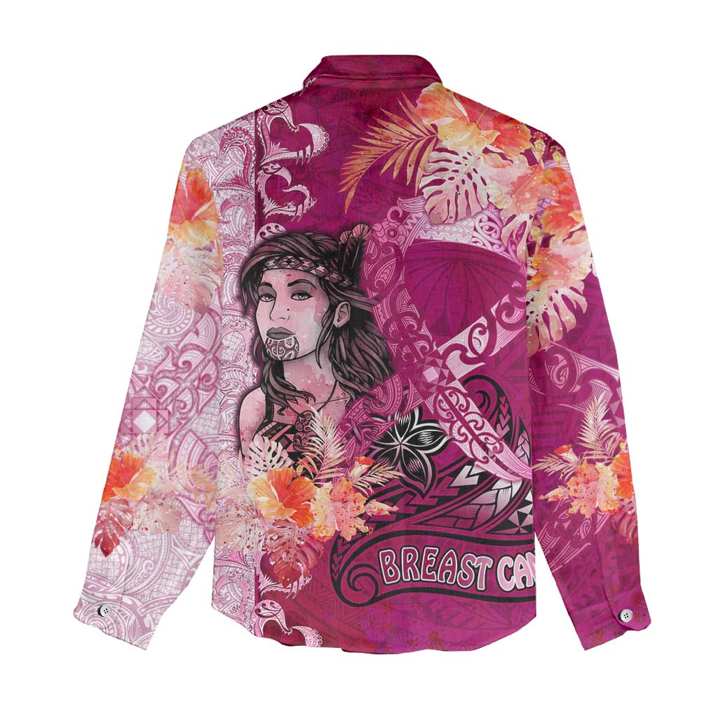 Breast Cancer New Zealand Women Casual Shirt Maori Aotearoa Girl Pink Out