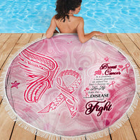 Breast Cancer Awareness Month Beach Blanket Butterfly Polynesia Watercolor Pink DT02 - Polynesian Pride