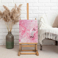 Breast Cancer Awareness Month Canvas Wall Art Butterfly Polynesia Watercolor Pink DT02 - Polynesian Pride