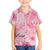 Breast Cancer Awareness Month Family Matching Off Shoulder Short Dress and Hawaiian Shirt Butterfly Polynesia Watercolor Pink