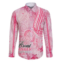 Breast Cancer Awareness Month Family Matching Short Sleeve Bodycon Dress and Hawaiian Shirt Butterfly Polynesia Watercolor Pink