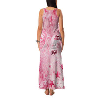Breast Cancer Awareness Month Family Matching Tank Maxi Dress and Hawaiian Shirt Butterfly Polynesia Watercolor Pink