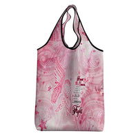 Breast Cancer Awareness Month Grocery Bag Butterfly Polynesia Watercolor Pink