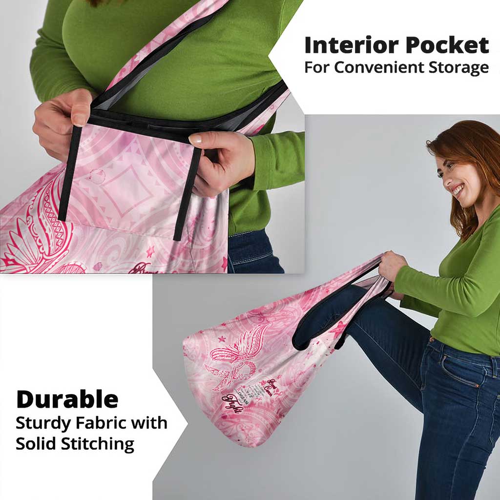 Breast Cancer Awareness Month Grocery Bag Butterfly Polynesia Watercolor Pink