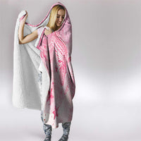 Breast Cancer Awareness Month Hooded Blanket Butterfly Polynesia Watercolor Pink DT02 - Polynesian Pride
