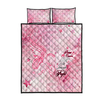 Breast Cancer Awareness Month Quilt Bed Set Butterfly Polynesia Watercolor Pink DT02 - Polynesian Pride