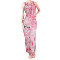 Breast Cancer Awareness Month Tank Maxi Dress Butterfly Polynesia Watercolor Pink