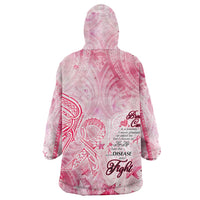 Breast Cancer Awareness Month Wearable Blanket Hoodie Butterfly Polynesia Watercolor Pink DT02 - Polynesian Pride