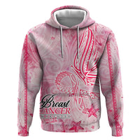 Breast Cancer Awareness Month Zip Hoodie Butterfly Polynesia Watercolor Pink