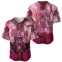 Breast Cancer Warrior Baseball Jersey Angel Wings Polynesian Pattern